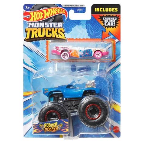Hot Wheels Monster Truck Masinuta Metalica Rodger Dodger Scara Mtgrh Hkm