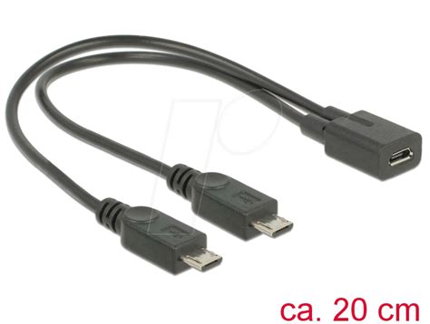 Delock 65440 Cable Usb Micro B Female 2x Usb Micro B Male At