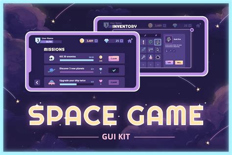 Space Game Gui Kit D Unity Asset Store