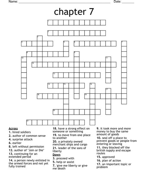 Chapter Crossword Wordmint