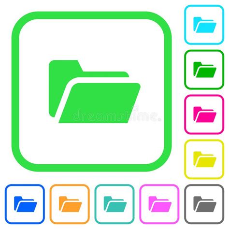 Carpeta Abrir Iconos Planos De Colores Vivos Ilustraci N Del Vector