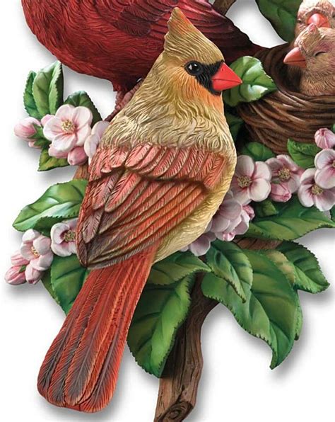 The Bradford Exchange Cozy Cardinals Springtime Wall Decor Sculpture EBay