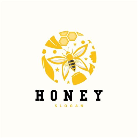 El logotipo de la abeja de miel el vector de animales el diseño de