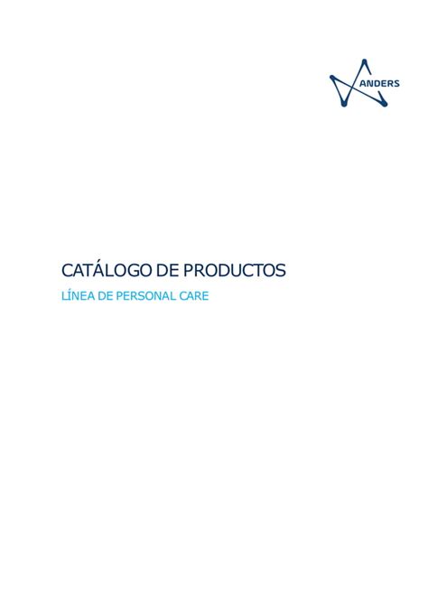 CATÁLOGO PERSONAL CARE ANDERS pdf Descarga gratuita