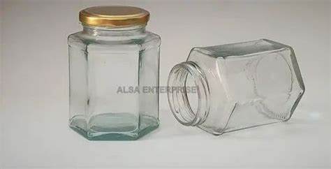 Tin Ml Hexagonal Glass Jar At Rs Piece In Ahmedabad Id