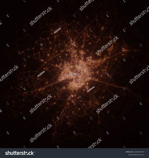 Faisalabad Pakistan Street Lights Map Satellite Stock Illustration ...