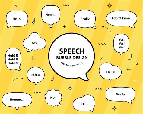 Set Hand Drawn Speech Bubbles Empty Text Box Different Shapes Balloons