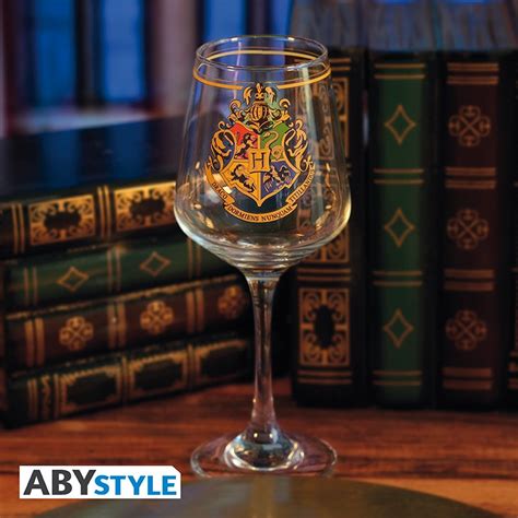 HARRY POTTER Stemmed Glass Hogwarts Crest Abysse Corp