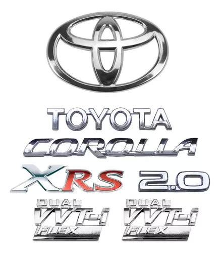 Emblemas Toyota Corolla Xrs 2 0 Dual Vvt i Flex E Logo Mala Frete grátis