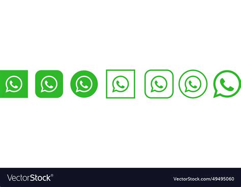 Whatsapp Icons Set Flat Line Popular Royalty Free Vector