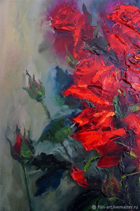 Oil Painting On Canvas A Corner Red Roses Shop Online On Картины маслом Картины