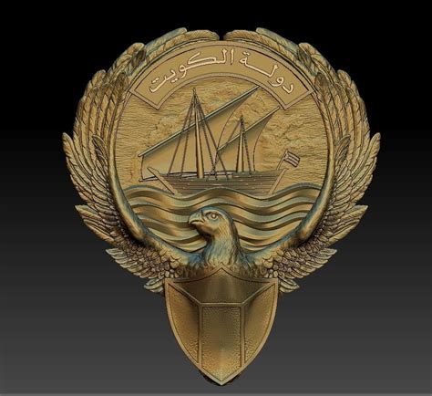 Kuwait National emblem 3D model 3D printable | CGTrader