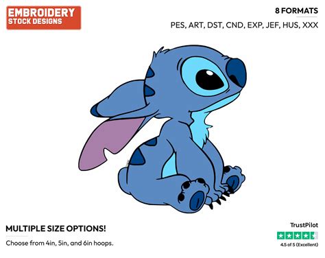 Stitch Side View - Disney's Lilo & Stitch - Embroidery Design in 3
