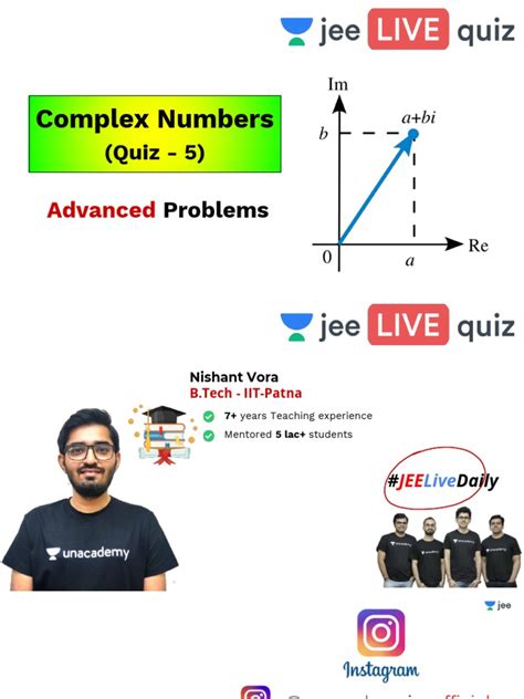 Complex Numbers Quiz 5 Class 11 Unacademy Jee Live Quiz Iit