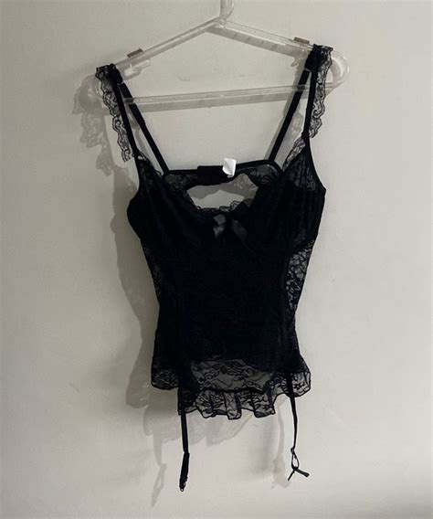 Conjunto Lingerie Preto Em Renda Lingerie Feminina Nunca Usado Enjoei