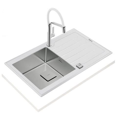 Кухонная мойка TEKA Diamond 1B 1D 86 белое стекло (115100012) – фото ...