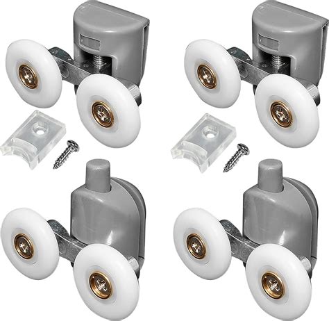 Shower Door Twin Rollers Set Of 4 Top And Bottom Zinc Alloy Runners Wheels Shower Door Twin