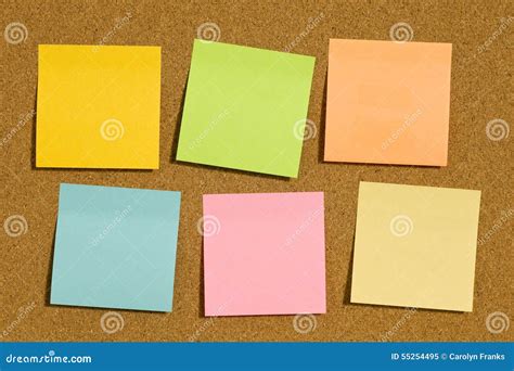 Colorful Notes on Cork Board Stock Image - Image of sticking, plain ...