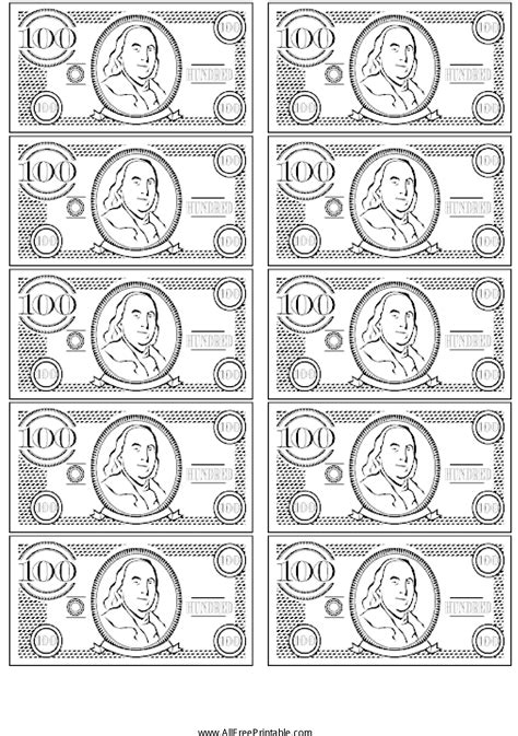 Free Printable Printable Play Money Black And White