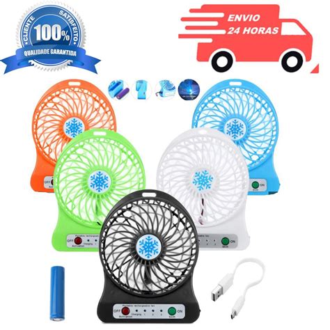 Mini Ventilador Recarreg Vel Port Til De M O Mesa Usb Led O Melhor Do