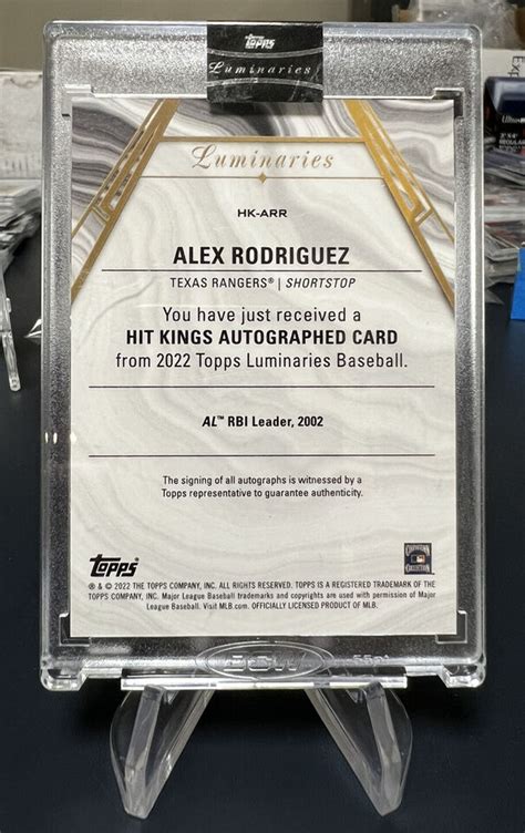 Topps Luminaries Alex Rodriguez Hit Kings Auto Rangers