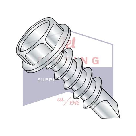 3 8 X 4 Self Drilling Screws Unslotted Hex Washers Head Steel