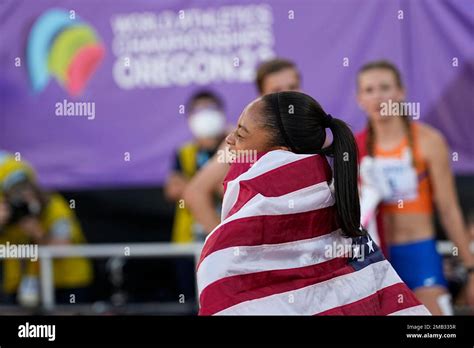 Allyson Felix Of The United States Walks On The Track After The Usa