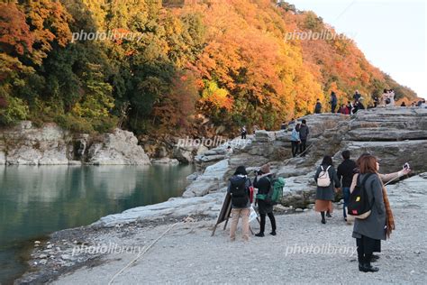 長瀞岩畳の秋の風景 写真素材 5373445 フォトライブラリー Photolibrary