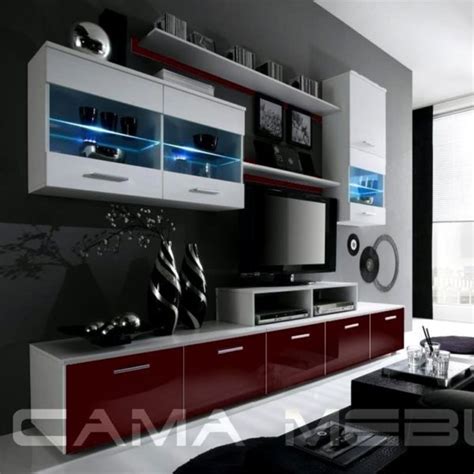 Глянцевая стенка в гостиную недорого, купить с доставкой - Furnikon