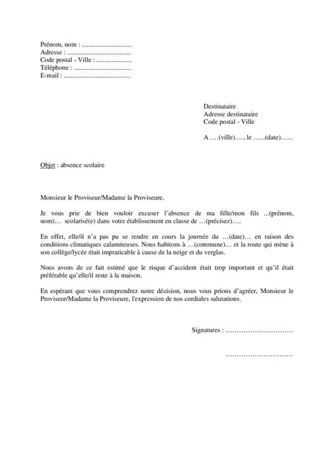 Exemple De Mot D Excuse Pour Une Absence Aux Cours