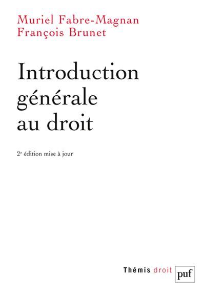 Introduction G N Rale Au Droit Broch Muriel Fabre Magnan Fran Ois