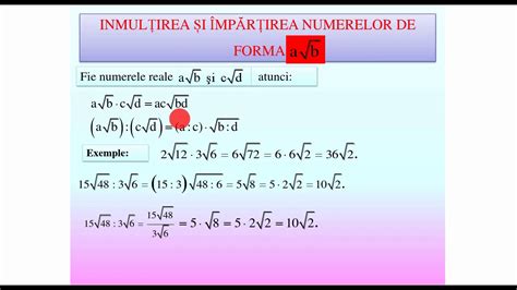 Operatii Cu Numere Irationale Ecd Bujor Viorica Youtube