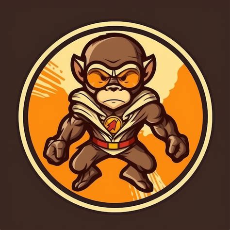 Premium AI Image Monkey Superhero Vector Sticker