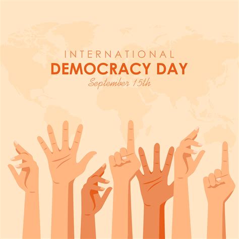 flat international day of democracy poster template vector 26994382 ...