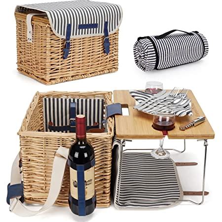 Amazon Wicker Picnic Basket For 4 4 Person Picnic Kit Willow