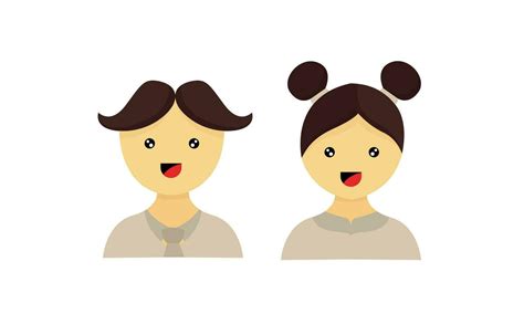 Illustration Of Boy And Girl Face Characters 35354185 Vector Art At