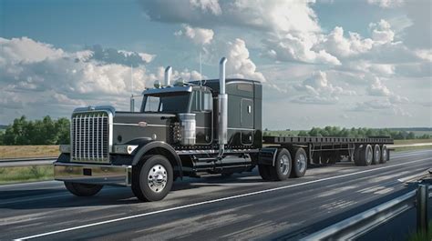 Premium Photo American Big Rig Semi Truck On Highway Road