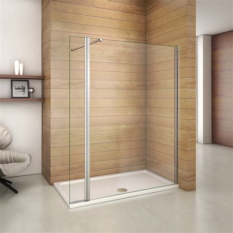 Aica Paroi De Douche 130x200cm Avec Retour Pivotante 40cm Avec Barre De