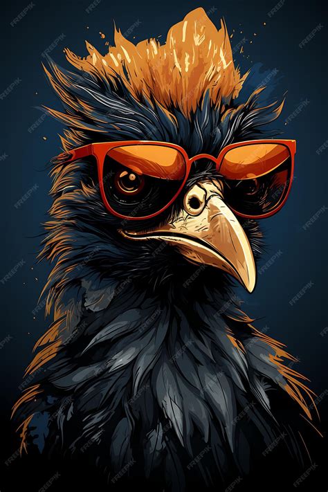 Premium Ai Image Portrait Of Bird Wearing Sunglasses With Swag Pose