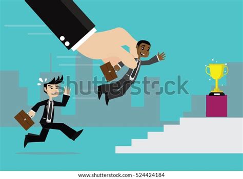 Cartoon Character Taking Advantage Business Competitive Stock Vector ...