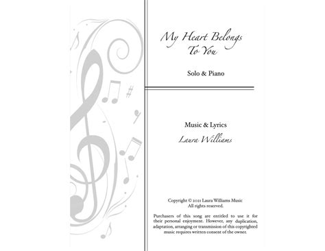 My Heart Belongs To You Sheet Music Laura Williams Music