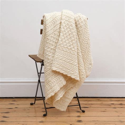 Irish Aran Honeycomb Throw