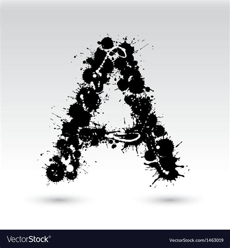 Letter A Formed By Inkblots Royalty Free Vector Image