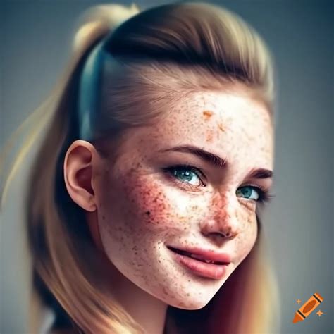 Smiling Woman With Freckles And Dark Blonde Hair On Craiyon