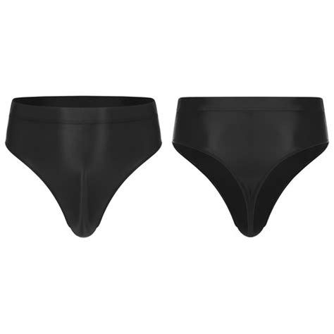 Men S Oil Glossy Bikini Briefs Panties High Waist Bulge Pouch Thongs Underwear Ebay
