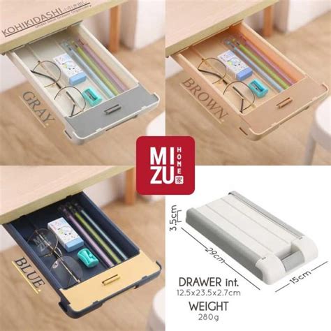 Jual Mizu Kohikidashi Under Desk Drawer Organizer Laci Tempel Bawah