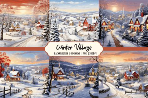 Winter Village Background Graphic by Babydell Art · Creative Fabrica