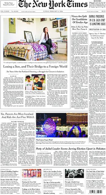 The New York Times In Print For Sunday Feb 11 2024 The New York Times