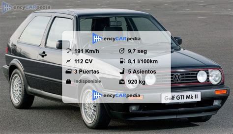 Volkswagen Golf GTI Mk2 Ficha Técnicas 1983 1988 rendimiento