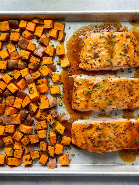 Sheet Pan Honey Mustard Salmon Whole And Heavenly Oven